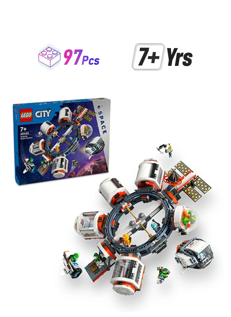 ليغو 60433 City Modular Space Station Model Toy Building Kit, Birthday Gift For Kids, Modular Exploration Playset With 6 Astronaut Minifigures For Boys, Girls And Lovers Of Spaceships Aged 7 Plus (1,097 Pieces)