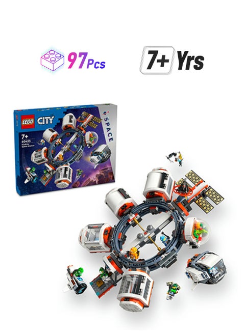 60433 City Modular Space Station Model Toy Building Kit, Birthday Gift For Kids, Modular Exploration Playset With 6 Astronaut Minifigures For Boys, Girls And Lovers Of Spaceships Aged 7 Plus (1,097 Pieces)