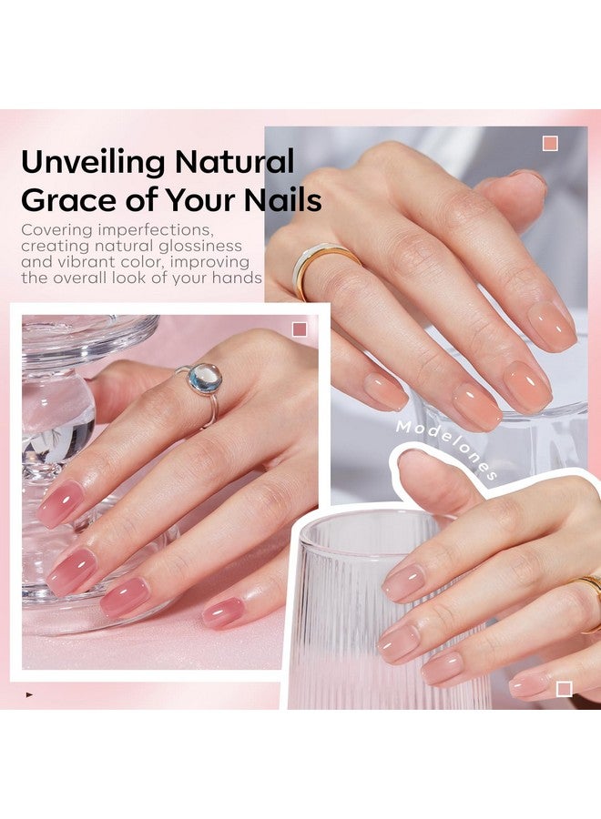 Modelones Gel Nail Polish Set 6 Colors Nude Red Pink Brown Transparent Gel Polish Kit Neutral Clear Crystal Translucent Manicure Sheer Nails Art Trend Home DIY Manicure Gift For Women Girl - Image 3