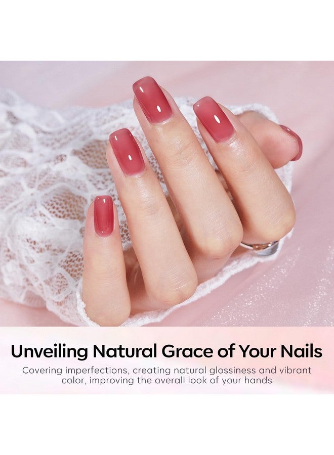 Modelones Gel Nail Polish Set 6 Colors Nude Red Pink Brown Transparent Gel Polish Kit Neutral Clear Crystal Translucent Manicure Sheer Nails Art Trend Home DIY Manicure Gift For Women Girl - Image 2