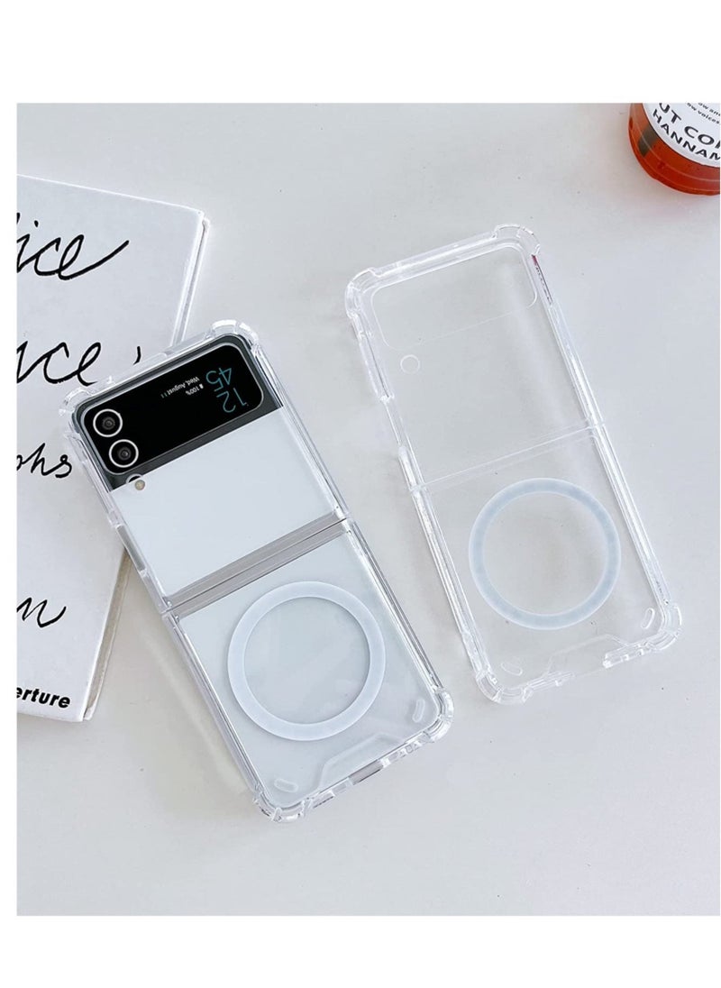 Raxoom Samsung Galaxy Z Flip 3 Magsafe Clear Case, With Magnetic and Support Wireless Charger, Transparent Shockproof and Drop-Proof Hard PC Phone Cover for Galaxy Z Flip 3 - Image 5