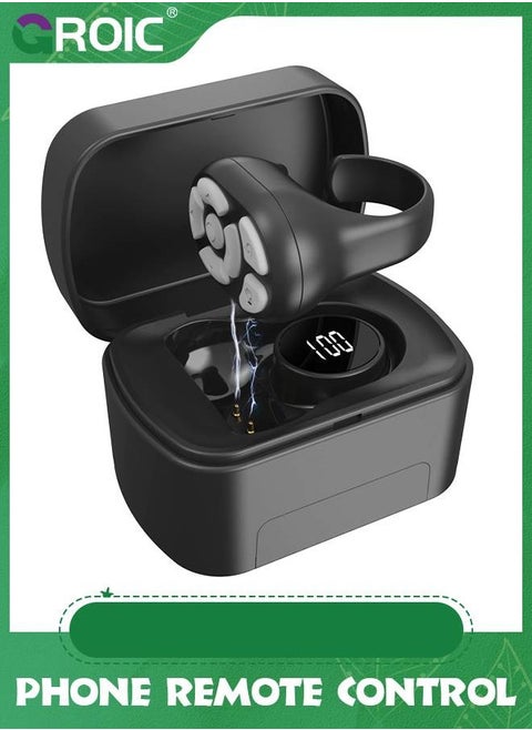 Scrolling Ring Bluetooth Ring, 2 in 1 Remote Page Turner Clicker & Phone Stand for iPhone iPad Camera Wireless Remote Shutter Selfie Button