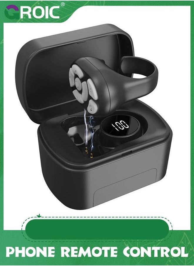 GROIC - Scrolling Ring Bluetooth Ring, 2 in 1 Remote Page Turner Clicker & Phone Stand for iPhone iPad Camera Wireless Remote Shutter Selfie Button - Image 1