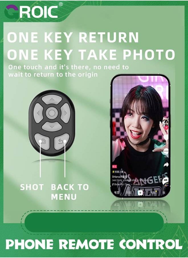 GROIC - Scrolling Ring Bluetooth Ring, 2 in 1 Remote Page Turner Clicker & Phone Stand for iPhone iPad Camera Wireless Remote Shutter Selfie Button - Image 1