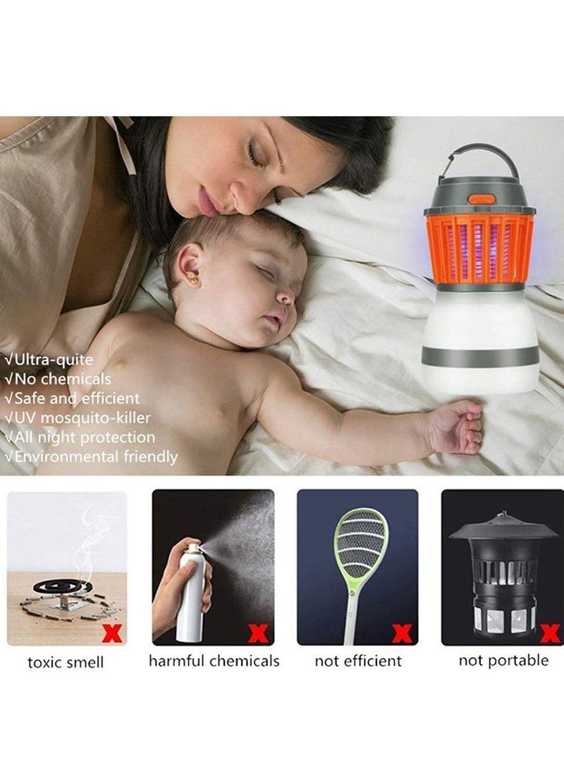 سيوسي مصباح قاتل البعوض من فلاي تراب ، صاعق البعوض 4 أوضاع قابل للتعتيم ، ضوء محمول وهادئ وقاتل البعوض المقاوم للماء للتخييم ، داخلي وخارجي - Image 4