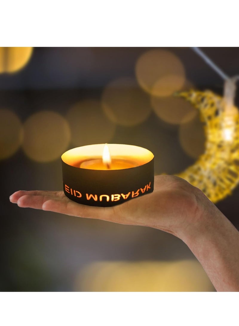 Y&D 4 Pieces Gold Projection Candle Holder - Electroplating Ramadan Mubarak Decoration for Home/Party/Hotel（No Candle Included） - Image 3