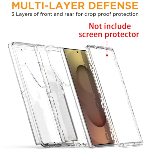 AICase for Samsung Galaxy S25 Ultra Case Clear 3 in 1 Heavy Duty Drop Protection Full Body Rugged Shockproof/Dust Proof 3-Layer Military Protective Tough Durable Cover for Galaxy S25 Ultra 6.9"_1 - Image 2