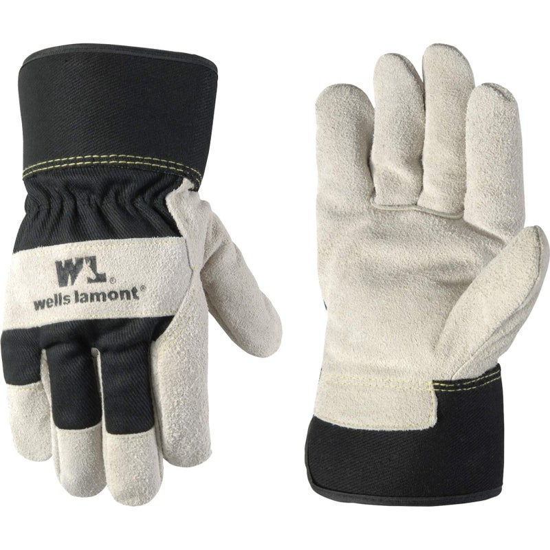 Wells Lamont Mens Heavy Duty Leather Palm Winter Work Gloves with Safety Cuff Wells Lamont 5130L Black Large