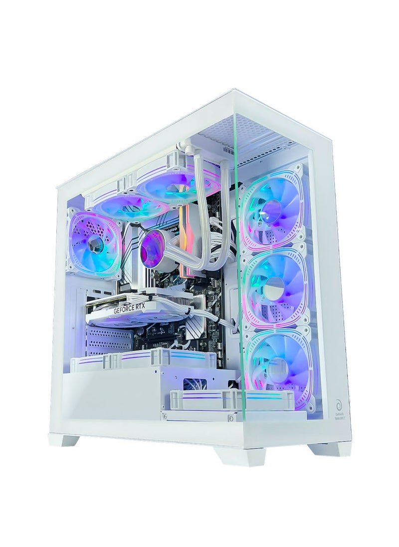 Game Sekret HiFly Magna Gaming PC - Intel Core i7-12700 Processor | NVIDIA 4060Ti 16GB GPU | 32GB DDR4 RAM | 2TB M.2 NVMe SSD + 2TB HDD | 240mm Liquid Cooler | WiFi + Bluetooth Ready | Windows 11 Pro | Game Sekret Desktop Computer Tower (White)  - Image 1