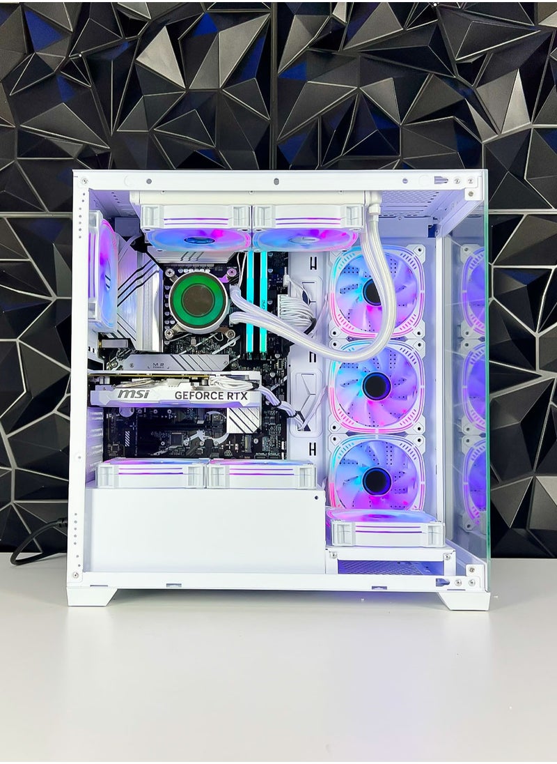 Game Sekret HiFly Magna Gaming PC - Intel Core i7-12700 Processor | NVIDIA 4060Ti 16GB GPU | 32GB DDR4 RAM | 2TB M.2 NVMe SSD + 2TB HDD | 240mm Liquid Cooler | WiFi + Bluetooth Ready | Windows 11 Pro | Game Sekret Desktop Computer Tower (White)  - Image 2