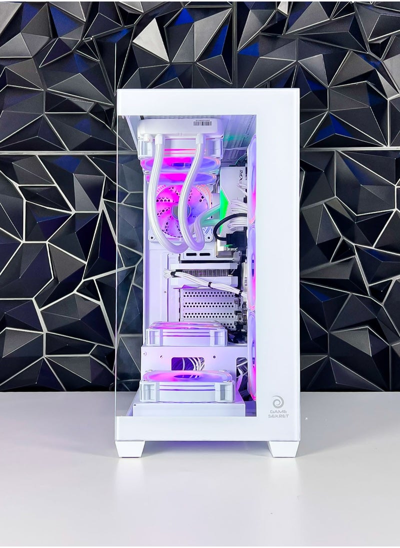 Game Sekret HiFly Magna Gaming PC - Intel Core i7-12700 Processor | NVIDIA 4060Ti 16GB GPU | 32GB DDR4 RAM | 2TB M.2 NVMe SSD + 2TB HDD | 240mm Liquid Cooler | WiFi + Bluetooth Ready | Windows 11 Pro | Game Sekret Desktop Computer Tower (White)  - Image 3