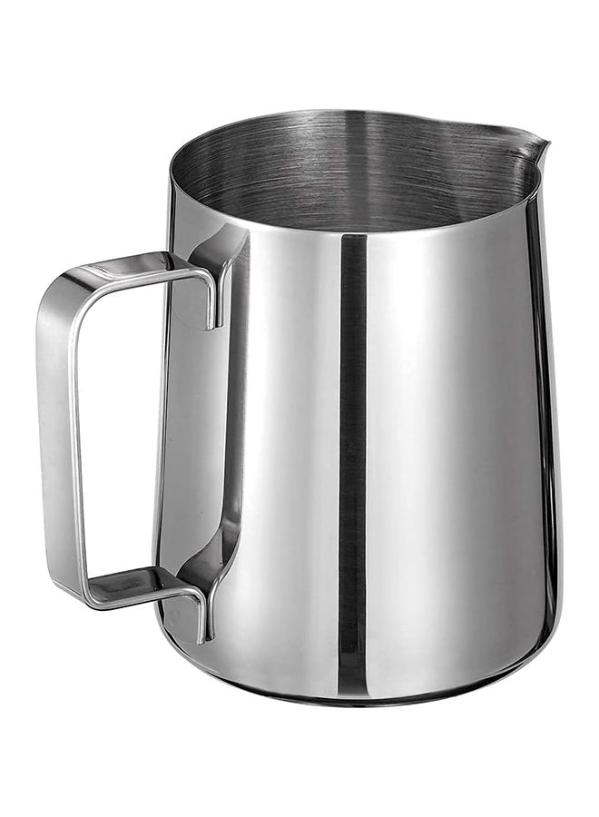 UREVO Stainless Steel 580ml Milk Frothing Pitcher Measurements on Both Sides Inside, Plus eBook & Microfiber Cloth Perfect for Espresso Machines Latte Art Silver - Image 2