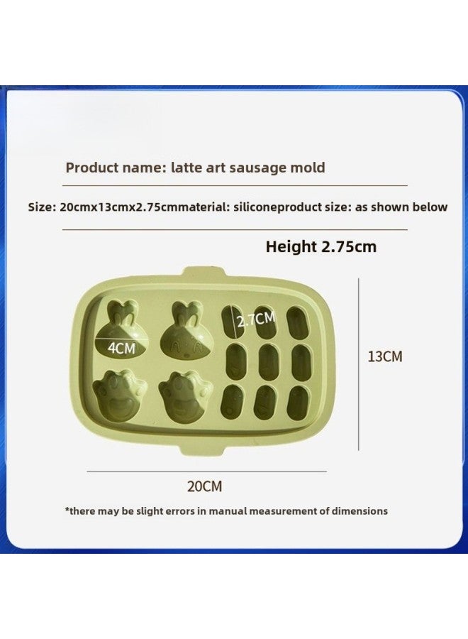Food Grade Silicone Sausage Mold Baby Food Auxiliary Tools Rabbit Cake Mold Infant Steamed Cake Mold Cat Paw Shaped Kitchen Utensils-Specifications:Baby Food Supplement Mold-Color:Peach Powder-Rabbit Sausage Mold Lid - Image 4