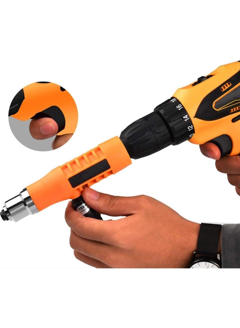 GGOOT Cordless Drill Electric Rivet Gun Adapter, Electric Rivet Nut Machine Riveting Tool Riveting Insert Nut Hand Tool Kit for 2.4-4.8Mm Rivets Interface Hardware Supplies Accessories - Image 2