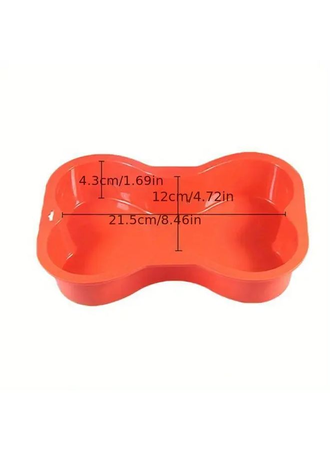 Non Stick Red Silicone Dog Bone Shaped Cake Pan 8.5x4.7 Inches Oven Safe Up to 450 Degrees Perfect for Puppy Birthday Celebrations DIY Baking - Image 3