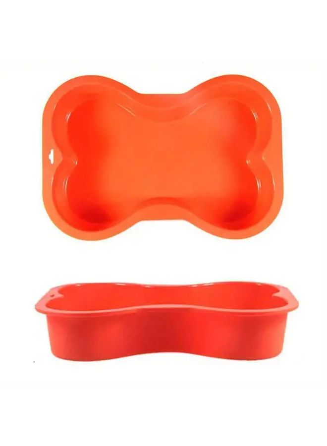 Non Stick Red Silicone Dog Bone Shaped Cake Pan 8.5x4.7 Inches Oven Safe Up to 450 Degrees Perfect for Puppy Birthday Celebrations DIY Baking - Image 4