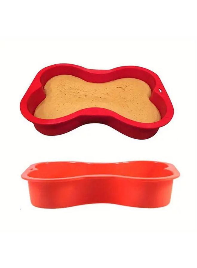 Non Stick Red Silicone Dog Bone Shaped Cake Pan 8.5x4.7 Inches Oven Safe Up to 450 Degrees Perfect for Puppy Birthday Celebrations DIY Baking - Image 5