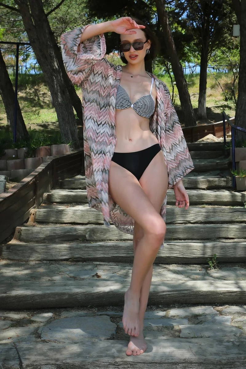 اكبينيز Women's Kimono Pareo Beach Dress Milk Brown 38040