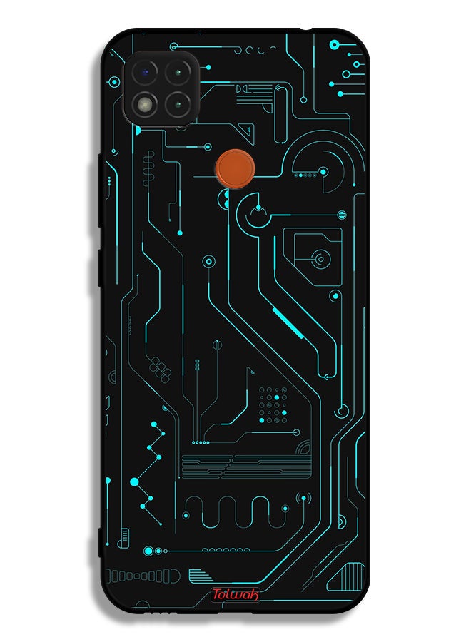 Tolwak Xiaomi Redmi 9C Protective Case Cover Digital Art Circuits Minimalism Multiple Display - Image 2