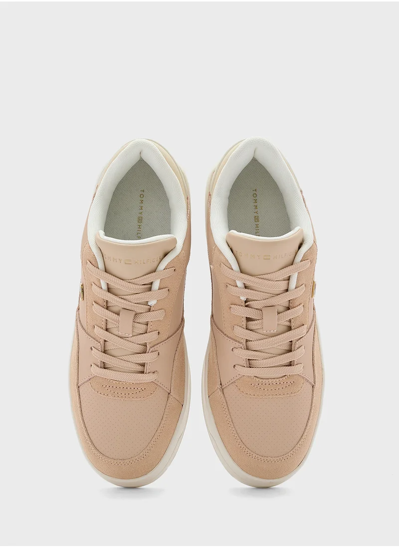 تومي هيلفيغر Logo Detail Lace Up Low Top Sneakers
