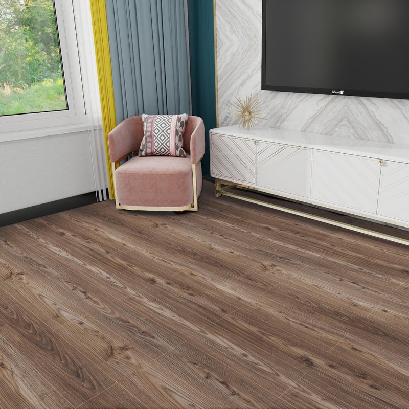 Lareko 54 Sq.Ft,Wood Peel and Stick Floor Tiles,36 Pack Brown Vinyl Flooring (No Adhesive Residue) 36"Ã—6" Waterproof and Non-Slip Laminate Flooring for Renters Bathroom, Living Room ((Dark Brown - Image 5