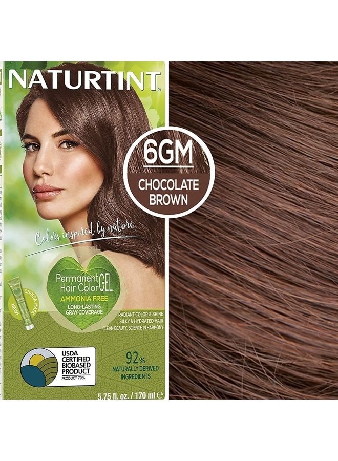 NATURTINT صبغة شعر دائمة 6GM بني شوكولاتة (عبوة من 6) ، خالية من الأمونيا ، نباتية ، خالية من القسوة ، تغطية تصل إلى 100% من الشعر الرمادي ، نتائج طويلة الأمد - Image 5
