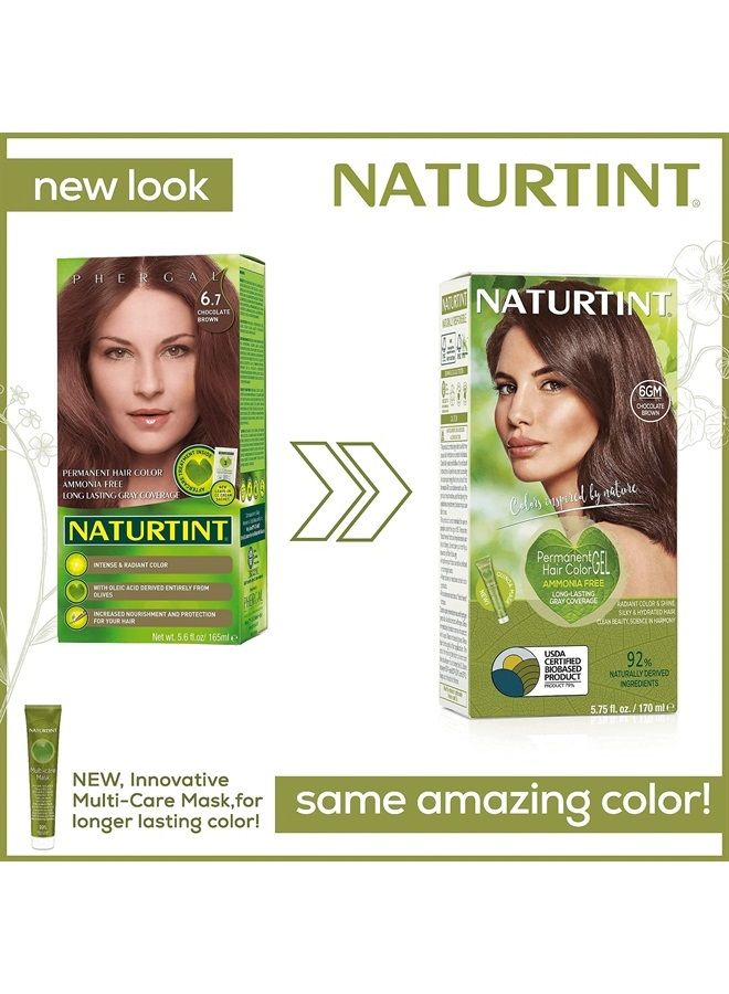 NATURTINT صبغة شعر دائمة 6GM بني شوكولاتة (عبوة من 6) ، خالية من الأمونيا ، نباتية ، خالية من القسوة ، تغطية تصل إلى 100% من الشعر الرمادي ، نتائج طويلة الأمد - Image 3