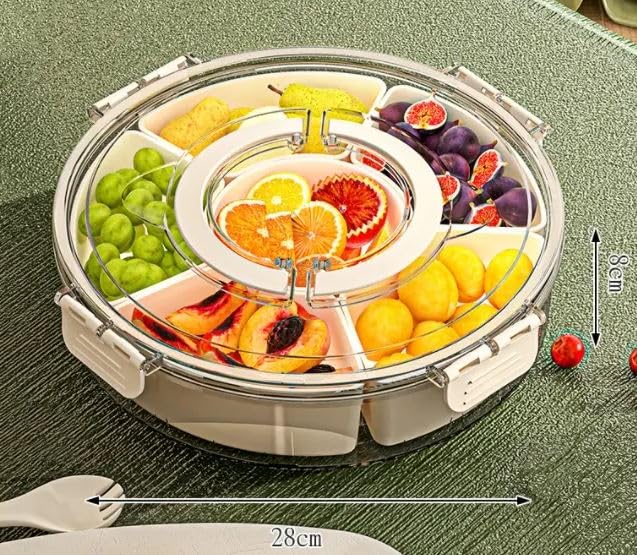 Crobat Portable Divided Serving Tray Multi Purpose Large Kids Snack Spinner Snackle Box - Image 2