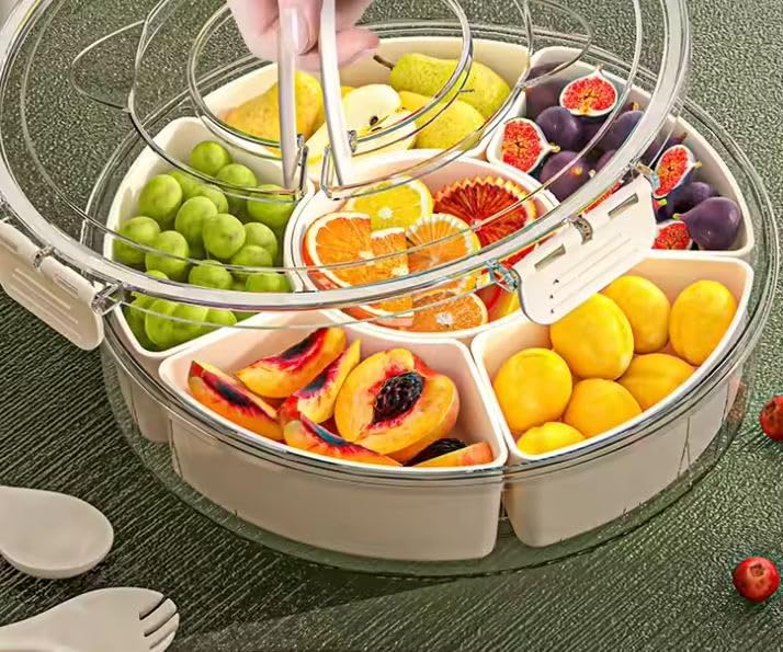 Crobat Portable Divided Serving Tray Multi Purpose Large Kids Snack Spinner Snackle Box - Image 3