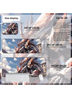 Mouse Pad Oversized Gundam Computer Keyboard Pad Cartoon Game Mouse Pad Boys E-sports Computer Thickened Desk Pad-Color:900*400*4mm-Pattern:Up To 28