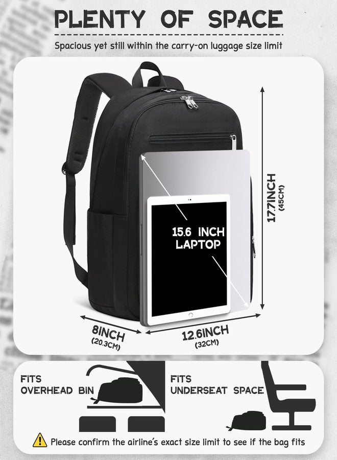 FOKDUVB All Black Backpack for Middle High School Large Black Bookbag with 15.6 Inch Laptop Compartment XL Black School Book Bag for Teen Girls Boys Plain Black Back Packs Mochilas Escolares para Adolescentes - Image 5