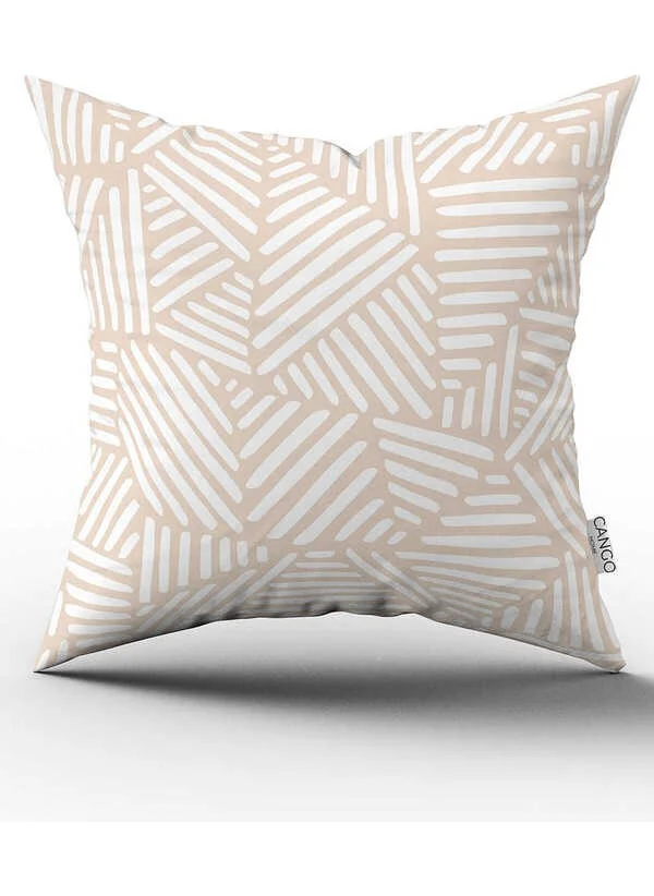 Cango Home Double Sided Cream White Bohemian Scandinavian Geometric Patterned Digital Printed Throw Pillow Cover CGH1204