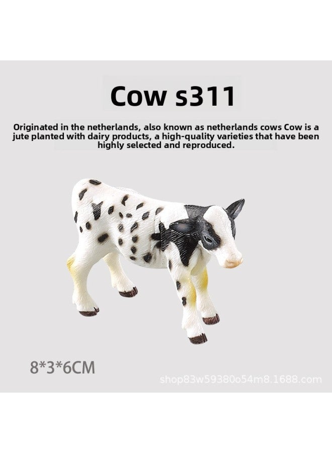 Cross-border Simulation Cow Jersey Cattle Children's Toy Farm Animal Solid Plastic Model European And American Ranch Ornaments 
