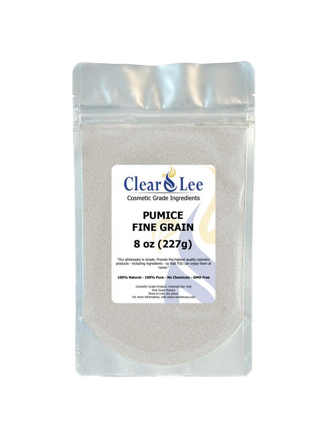 ClearLee Cosmetic Grade Pumice 100% Pure Natural Grain/Powder Great For Skin Exfoliation In Diy Soaps Masks Scrubs For Face Body Foot (8Oz Fine Grain)  - Image 1