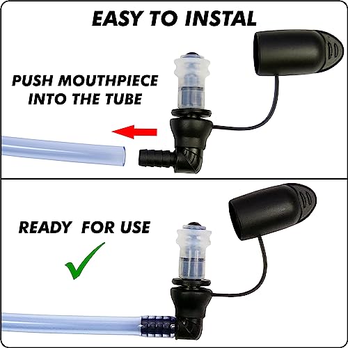 FREEMOVE Hydration Water Bladder Bite Valve Mouthpiece Replacement - Leak-Proof, Easy-to-Use Pull/Push Shutoff Valve with Dust Cover - Compatible with Hiking Water Backpack with Bladder or Hydration Pack - Image 5
