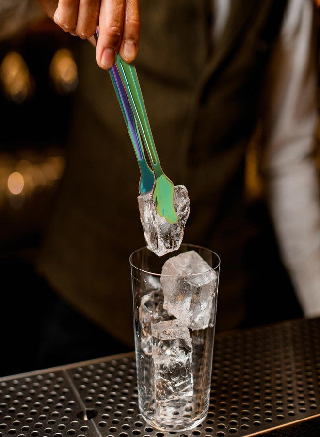 تي بيست ماكس مجموعة ملاقط مكعبات الثلج الصغيرة من تي بيست ماكس، 6 قطع، ملاقط مكعبات السكر، ملاقط صغيرة من الفولاذ المقاوم للصدأ، 4.3 بوصة، للحفلات والحانات (لون قوس قزح) - Image 3