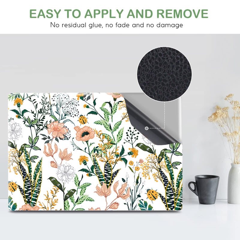 DINKY Laptop Skin Sticker Decal, 16" 16.5â€ 17â€ 17.3 inch Laptop Universal Reusable Vinyl Skin Stickers Art Cover Decal Notebook PC Personalized Protector (White Flor) - Image 5
