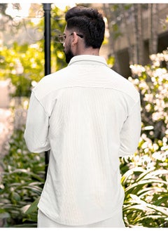Maniac Mens Solid White Corduroy fabric Cargo  - Image 4