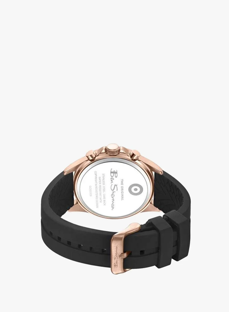 Ben Sherman black Winchester Black Dial Black Silicone Strap Chronograph Watch for Men, 43.2mm for Men | Best Price UAE