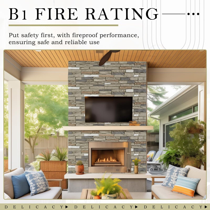 Maasechs 2 Pack Faux Stone Panels Interior 45.6''l x 11.8''h x 0.98''d Faux Siding Panels Exterior Artificial 3D Veneer for Wall Decor Outdoor Home Improvement Projects (PU,Light Gray) - Image 4