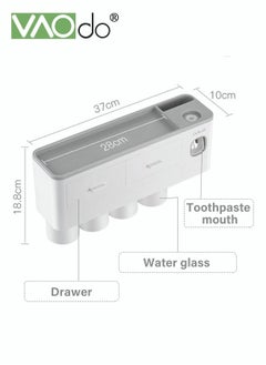 VAOdo Toothbrush Holders Bathroom Organizer with Toothpaste Dispenser 4 Mouthwash Cups  - Image 2