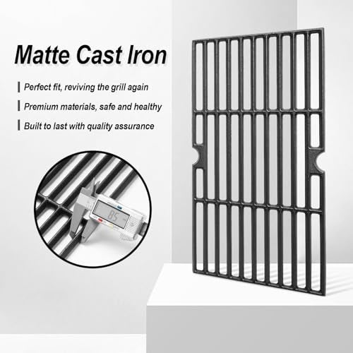 JCLMER Grill Grates for Charbroil Advantage 4 Burner 463343015 463344015 463344116, Advantage 2 Coal Parts 463340516 Gas Grill, G467-0002-W1 Cast Iron Cooking Grids for Tru Infrared 463336016, 16 15/16" - Image 3