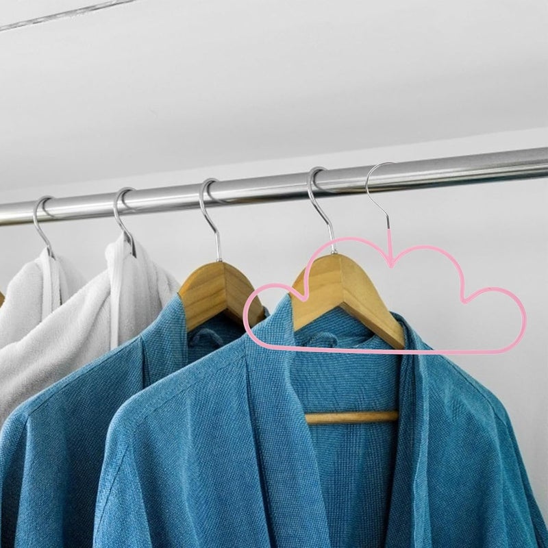 SMASOLO Non-Slip Metal Clothes Hangers for Home Use, Heavy Duty Pink Coat and Jean Hangers, Space-Saving Sturdy Closet Storage, 10pcs Set - Image 3