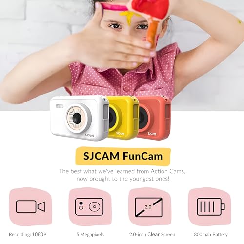 SJCAM FunCam 2" LCD HD Digital Kids Camera | Full HD 1080P | for Video Recording, Photo Shooting, Timelapse Video | Cartoon Print with in-Built Games for Children & Adult Kids (Dog) - Image 2