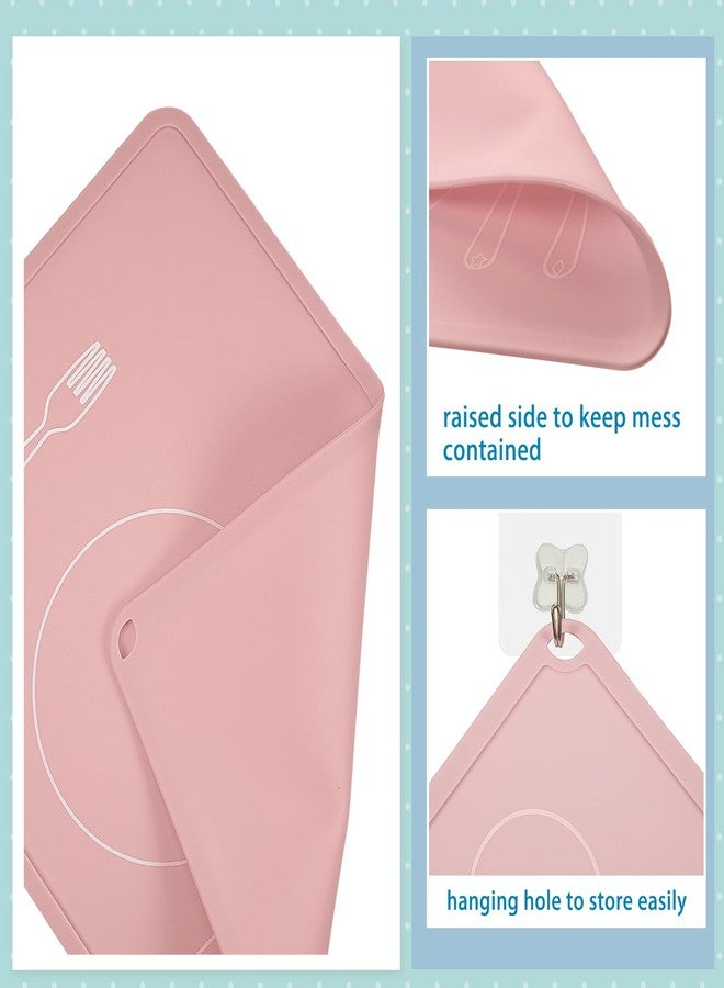 Zhehao 4 Pcs Montessori Kids Placemat 16 x 12'' Non Slip Baby Silicone Placemats for Toddlers Baby Eating Mat Food Mats for Toddler Dining Table Setting Learning Travel Kitchen(Neutral Colors) - Image 3