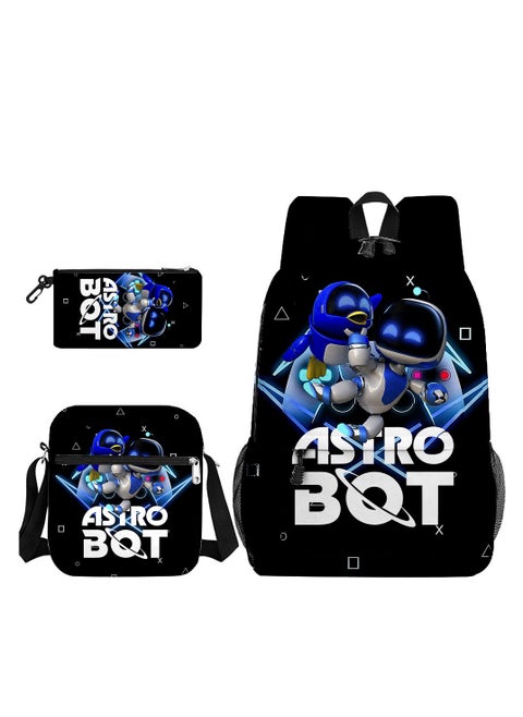 مجموعة طالب جديدة 3D لروبوت الكوني Astro Bot: حقيبة ظهر، حقيبة مدرسية، محفظة قلم، تصميم طباعة مبتكر