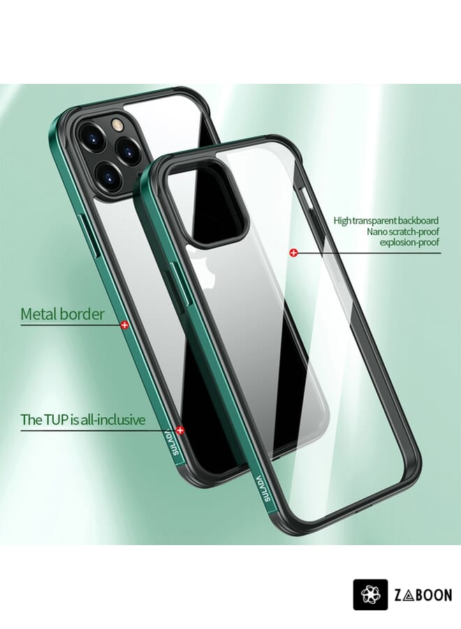 SULADA For iPhone 13 SULADA Metal Frame + Nano Glass + TPU Phone Case(Silver) - Image 4