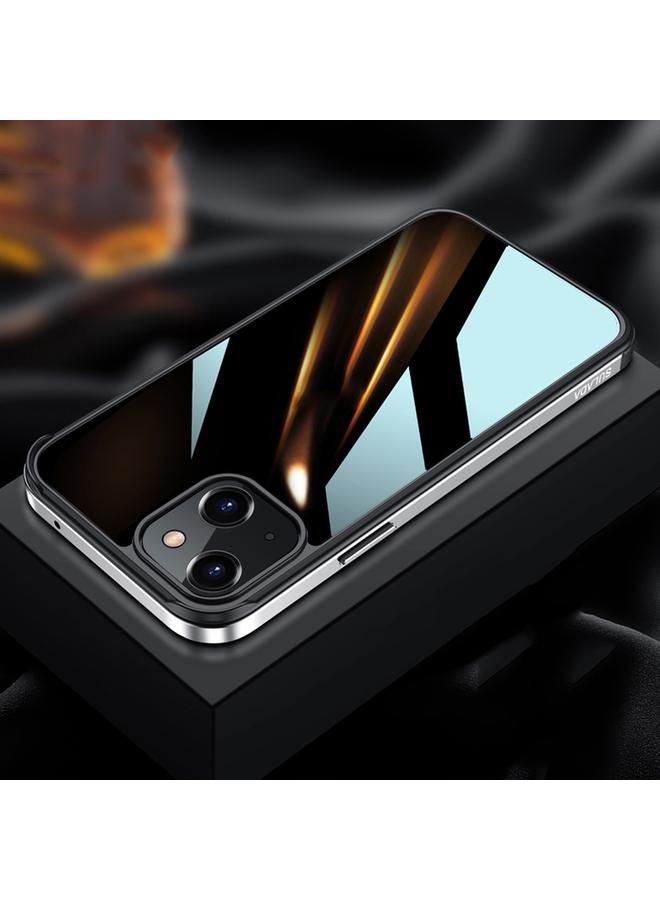 SULADA For iPhone 13 SULADA Metal Frame + Nano Glass + TPU Phone Case(Silver) - Image 1