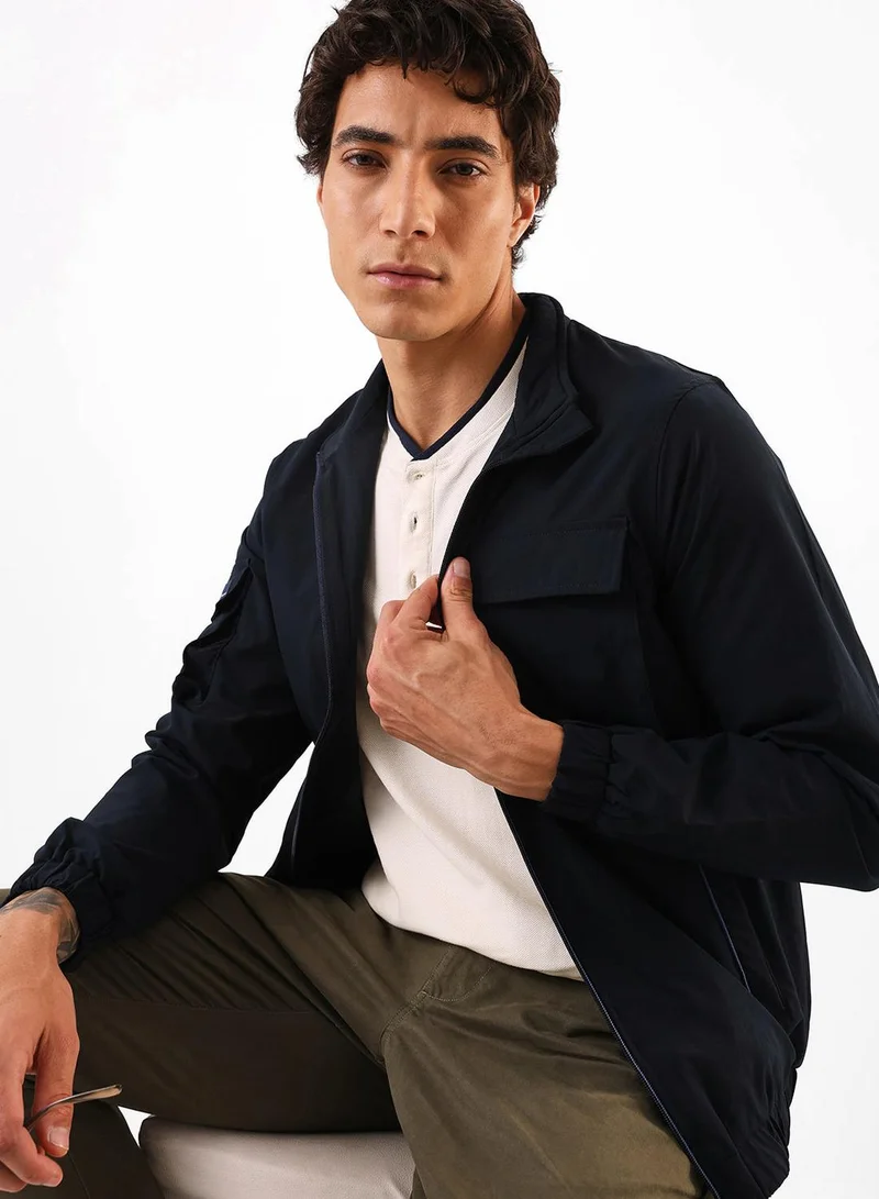 Dennis Lingo Men's Navy 100% Polyester Utility Regular Fit Jacket