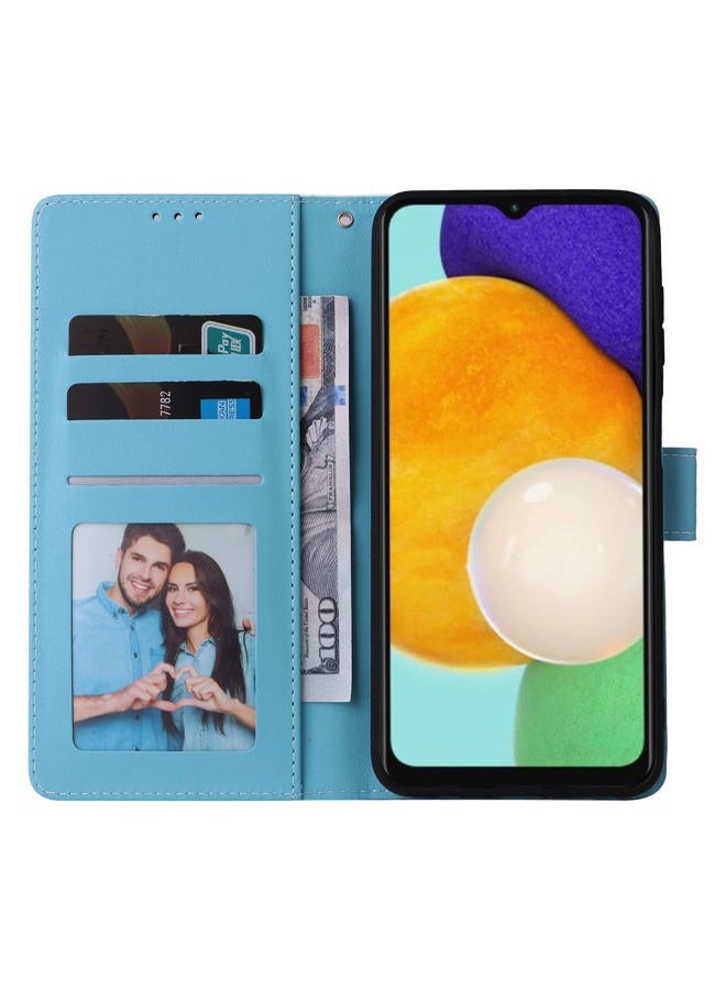 Asuwish Compatible with Samsung Galaxy A13 5G Wallet Case and Tempered Glass Screen Protector Leather Flip Card Holder Kickstand Cell Phone Cover for Gaxaly A13 G5 Galaxies 13A SM A136U Blue - Image 2